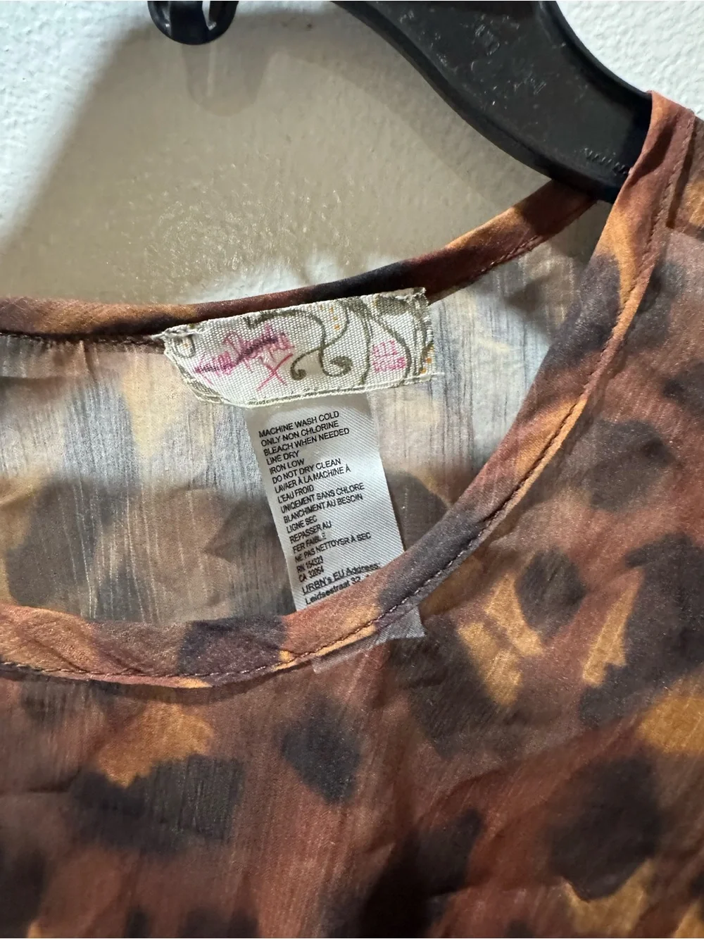 Free People Brown Leopard-Print Angel Wing Poncho Kimono